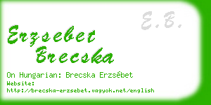 erzsebet brecska business card